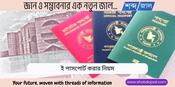 ই পাসপোর্ট করার নিয়ম